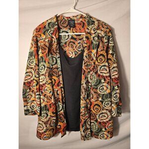 George 2fer Blouse Shirt Tunic Top Fall Colors Womens Plus Size 3X 22W 24W